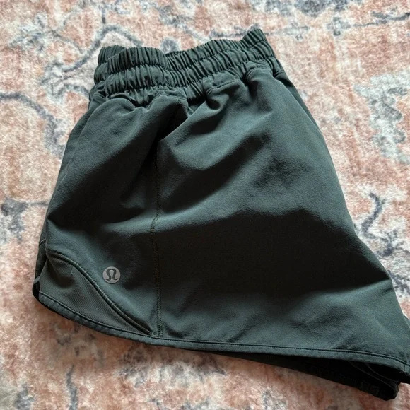 lululemon athletica Dark Green Running Shorts with Elastic Waist - Picture 2 of 2